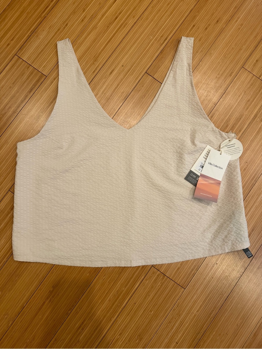 NWT Vuori Villa Textured Crop Tank Top Large Milkweed
